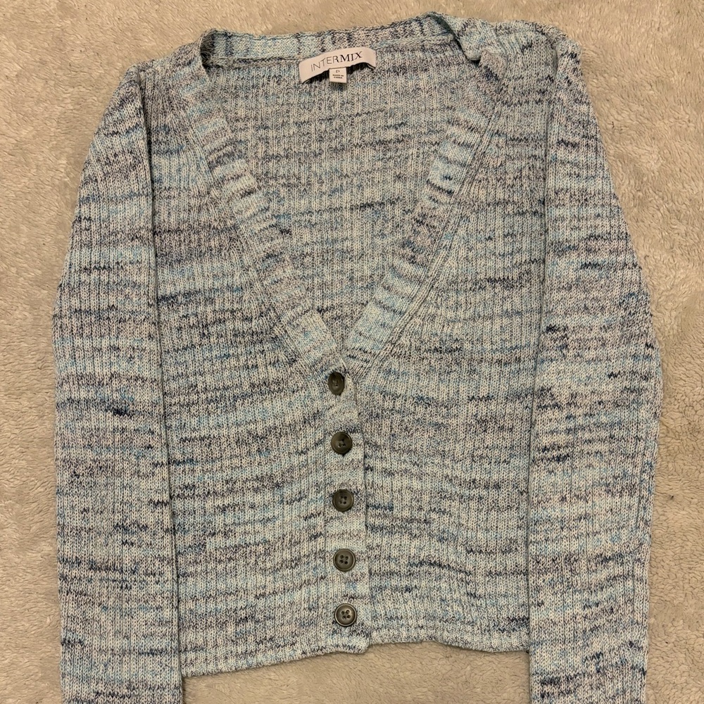 Blue Tones Kiera Marled Knit Cardigan